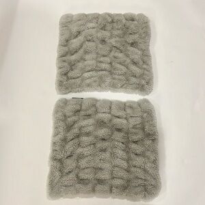 celebrity home removable gray fuzzy pillowcase cover set of two 18x18